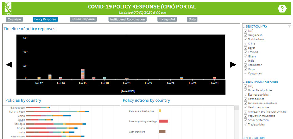 COVID-19 POLICY RESPONSE (CPR) PORTAL